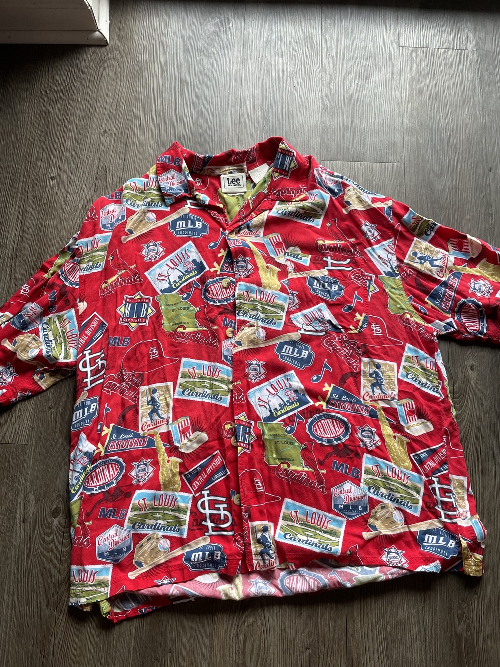 Lee Red St. Louis Cardinals All-Over Print Button-Down Shirt